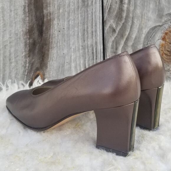 Ferragamo Pump Size 6 Brown Leather Heels Classic Vintage Italian Shoes VTG 80s - Picture 5 of 14